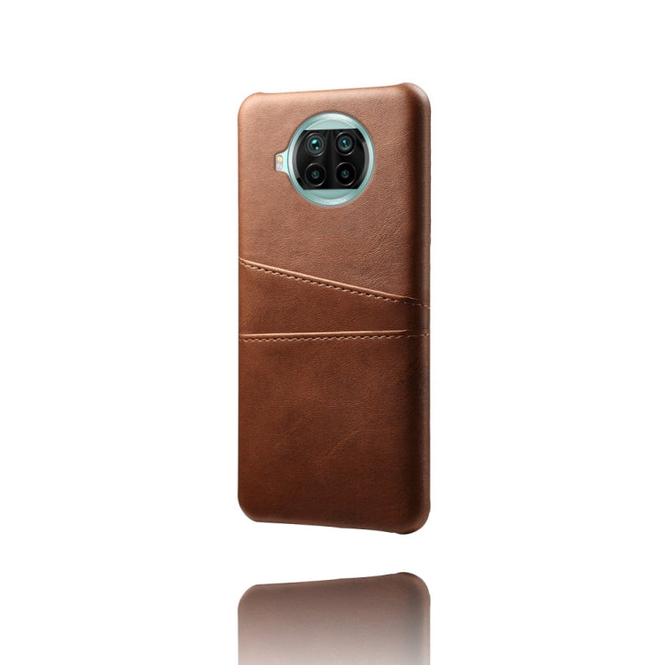 For Xiaomi Mi 10T Lite Calf Texture PC + PU Leather Back Cover Shockproof Case with Dual Card Slots