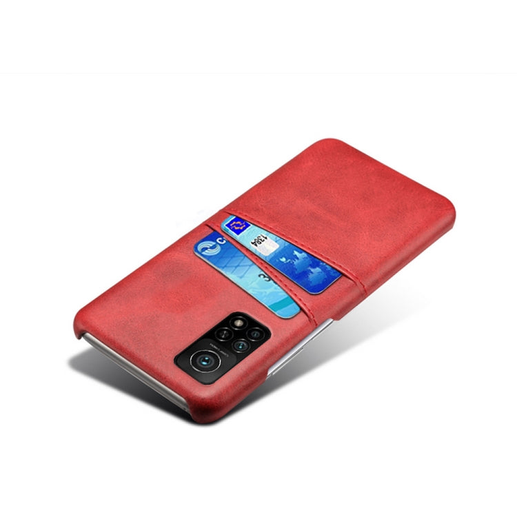 For Xiaomi Mi 10T Pro 5G Calf Texture PC + PU Leather Back Cover Shockproof Case with Dual Card Slots