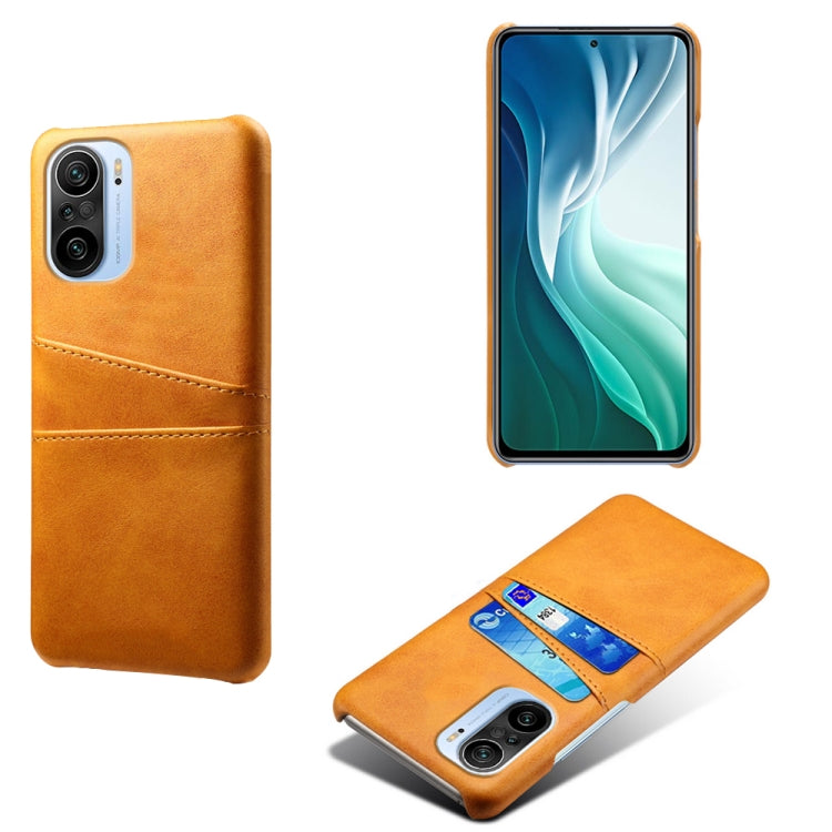 For Xiaomi Mi 11i 5G Calf Texture PC + PU Leather Back Cover Shockproof Case with Dual Card Slots