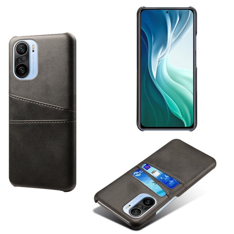 For Xiaomi Mi 11i 5G Calf Texture PC + PU Leather Back Cover Shockproof Case with Dual Card Slots