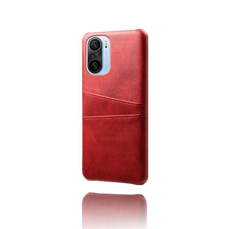 For Xiaomi Mi 11i 5G Calf Texture PC + PU Leather Back Cover Shockproof Case with Dual Card Slots