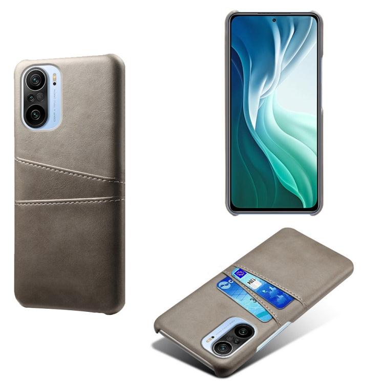 For Xiaomi Mi 11i 5G Calf Texture PC + PU Leather Back Cover Shockproof Case with Dual Card Slots