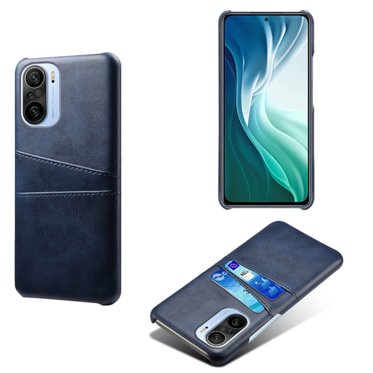 For Xiaomi Mi 11i 5G Calf Texture PC + PU Leather Back Cover Shockproof Case with Dual Card Slots