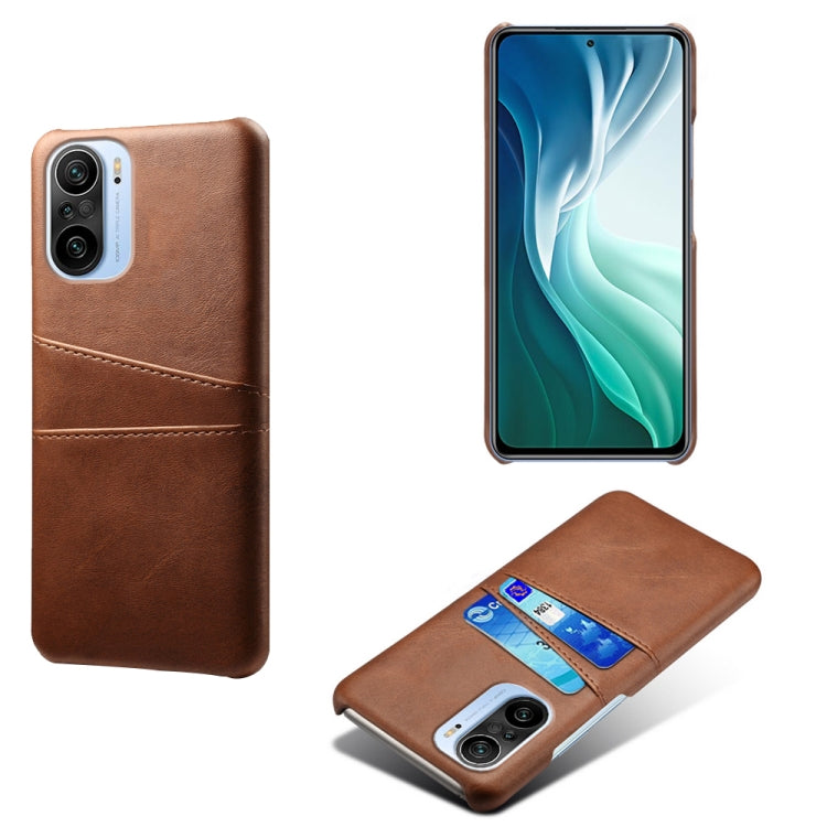 For Xiaomi Mi 11i 5G Calf Texture PC + PU Leather Back Cover Shockproof Case with Dual Card Slots