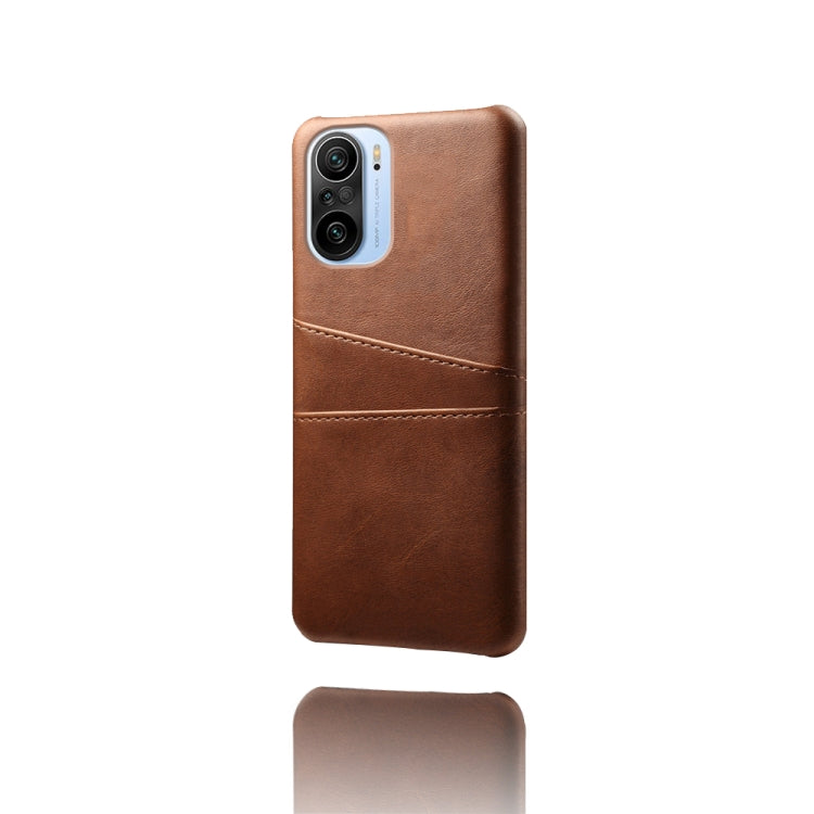 For Xiaomi Mi 11i 5G Calf Texture PC + PU Leather Back Cover Shockproof Case with Dual Card Slots