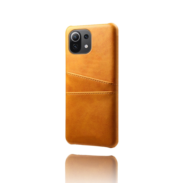 For Xiaomi Mi 11 Lite 5G Calf Texture PC + PU Leather Back Cover Shockproof Case with Dual Card Slots