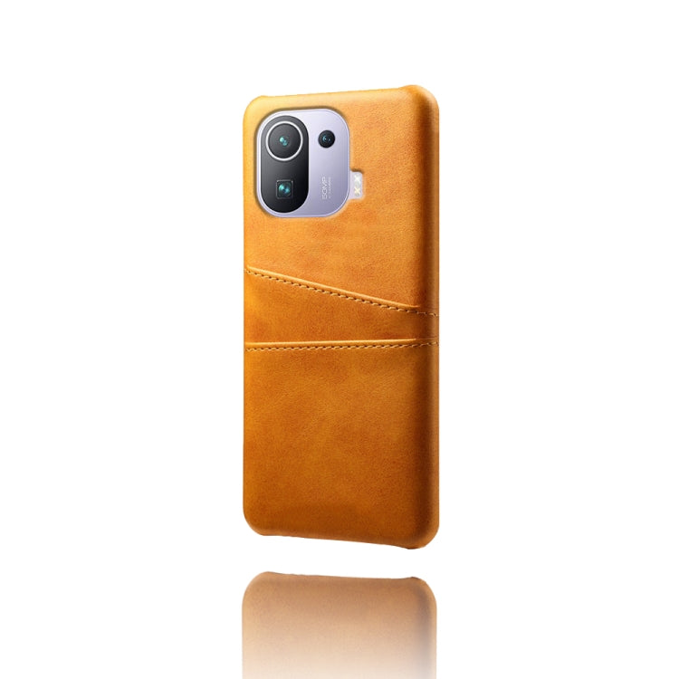 For Xiaomi Mi 11 Pro 5G Calf Texture PC + PU Leather Back Cover Shockproof Case with Dual Card Slots