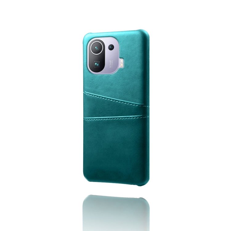 For Xiaomi Mi 11 Pro 5G Calf Texture PC + PU Leather Back Cover Shockproof Case with Dual Card Slots