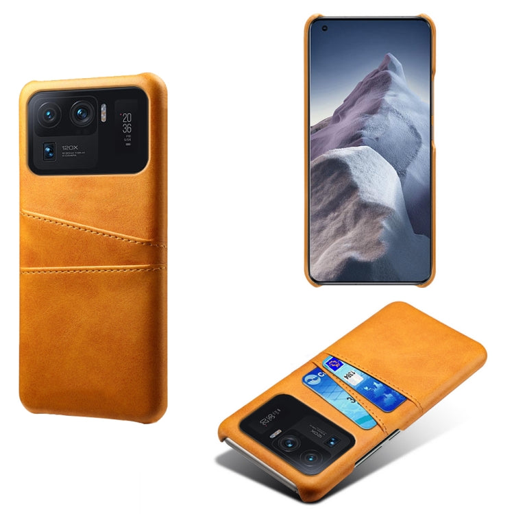 For Xiaomi Mi 11 Ultra Calf Texture PC + PU Leather Back Cover Shockproof Case with Dual Card Slots