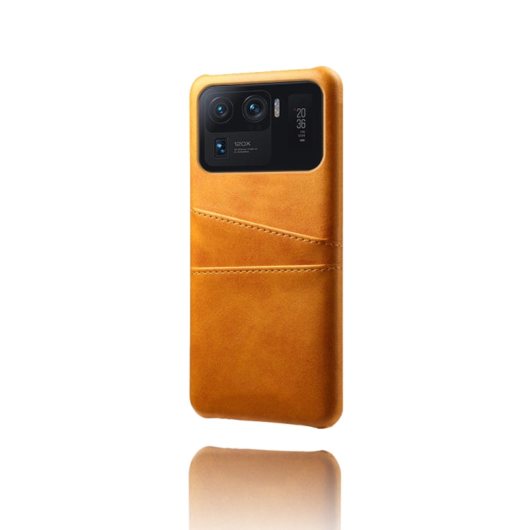For Xiaomi Mi 11 Ultra Calf Texture PC + PU Leather Back Cover Shockproof Case with Dual Card Slots