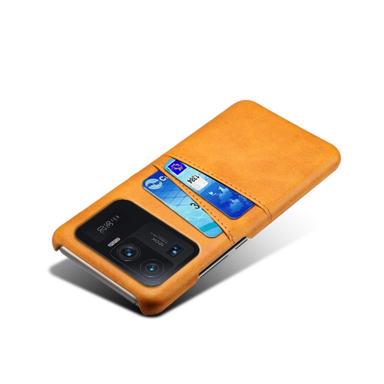 For Xiaomi Mi 11 Ultra Calf Texture PC + PU Leather Back Cover Shockproof Case with Dual Card Slots