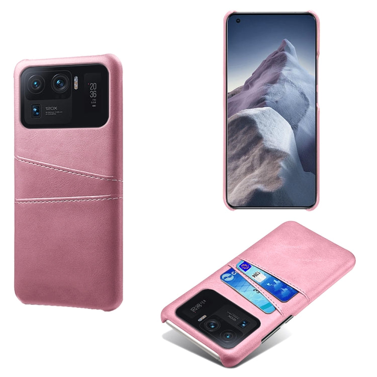 For Xiaomi Mi 11 Ultra Calf Texture PC + PU Leather Back Cover Shockproof Case with Dual Card Slots