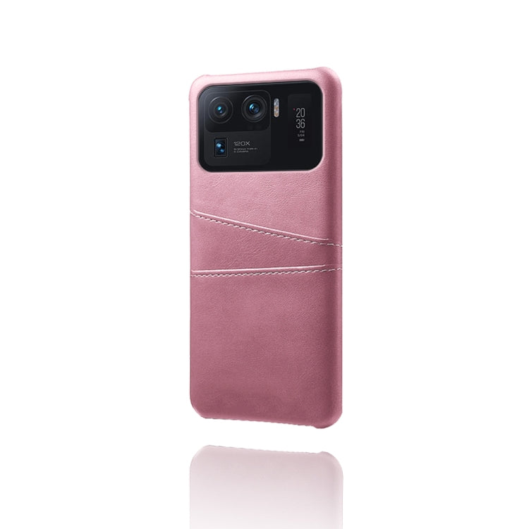 For Xiaomi Mi 11 Ultra Calf Texture PC + PU Leather Back Cover Shockproof Case with Dual Card Slots