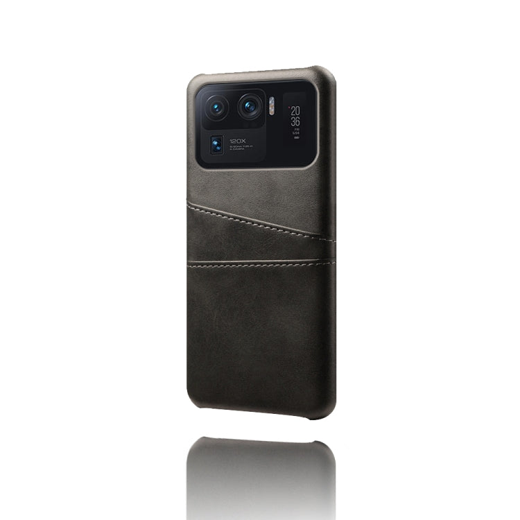 For Xiaomi Mi 11 Ultra Calf Texture PC + PU Leather Back Cover Shockproof Case with Dual Card Slots