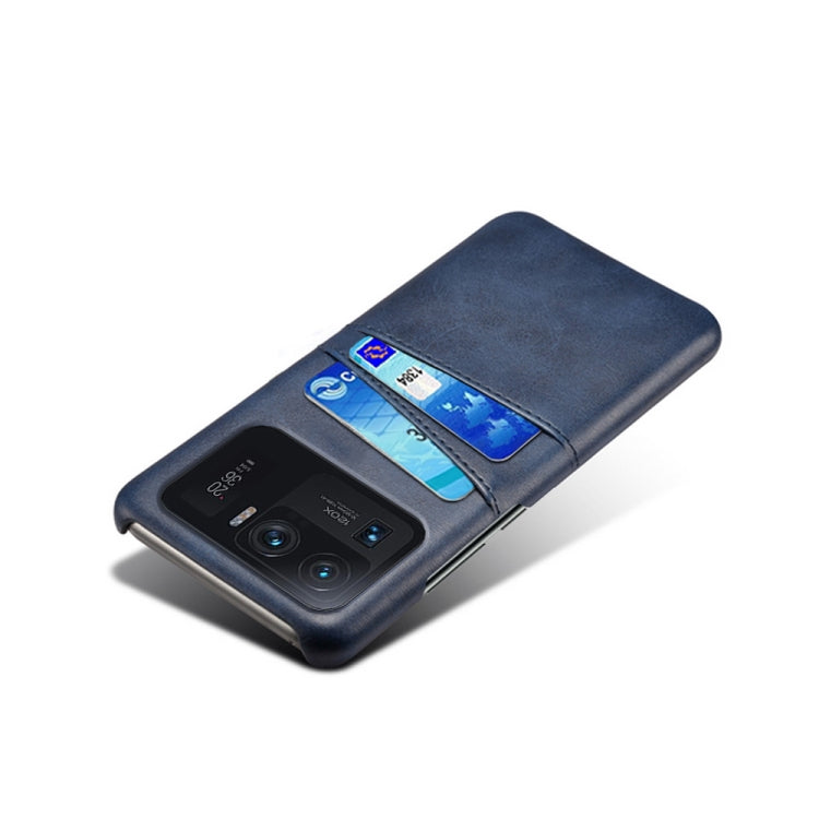 For Xiaomi Mi 11 Ultra Calf Texture PC + PU Leather Back Cover Shockproof Case with Dual Card Slots