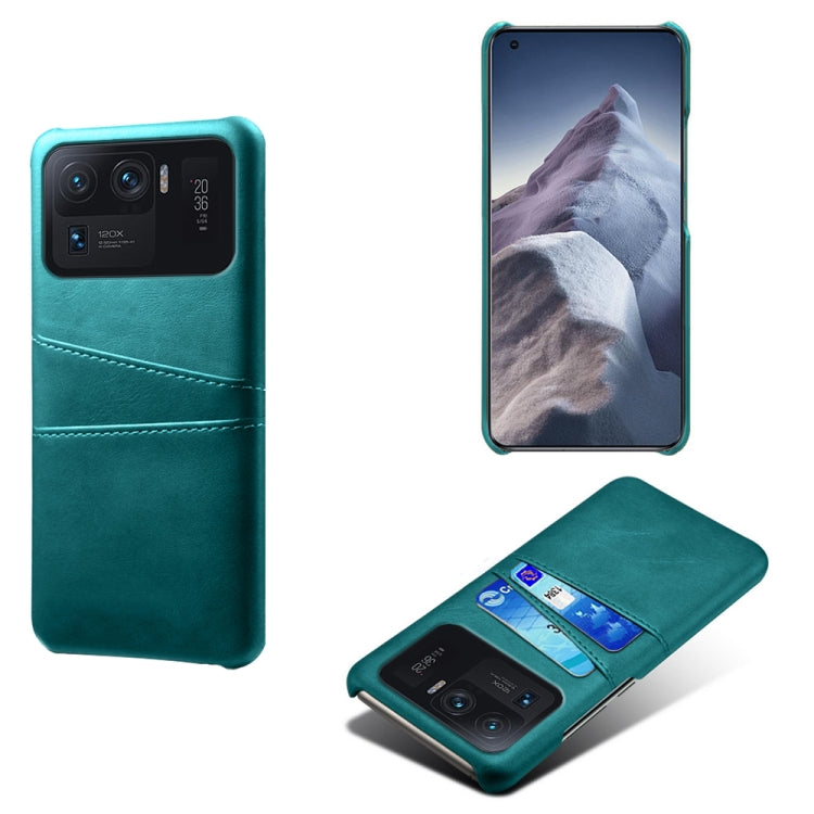 For Xiaomi Mi 11 Ultra Calf Texture PC + PU Leather Back Cover Shockproof Case with Dual Card Slots
