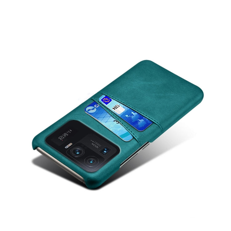 For Xiaomi Mi 11 Ultra Calf Texture PC + PU Leather Back Cover Shockproof Case with Dual Card Slots