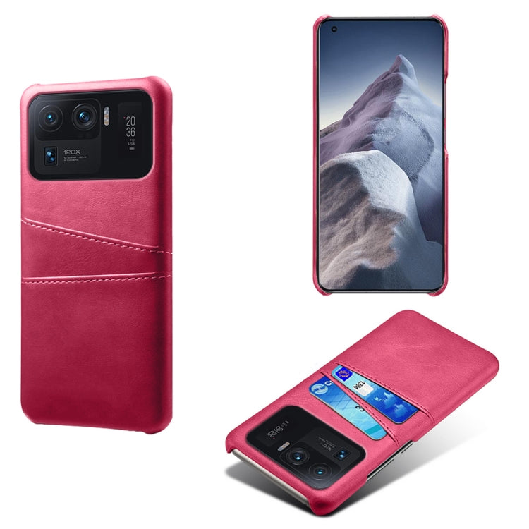 For Xiaomi Mi 11 Ultra Calf Texture PC + PU Leather Back Cover Shockproof Case with Dual Card Slots