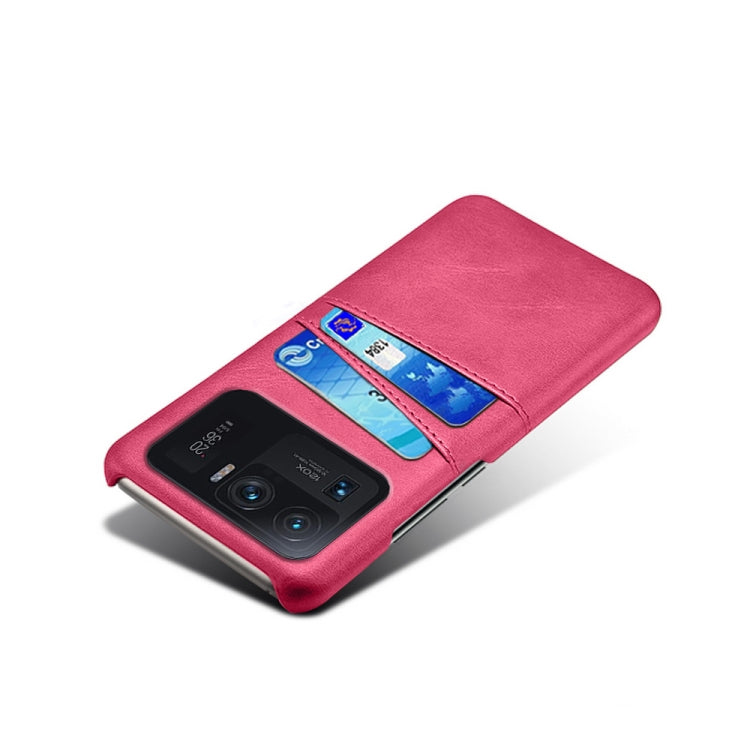 For Xiaomi Mi 11 Ultra Calf Texture PC + PU Leather Back Cover Shockproof Case with Dual Card Slots