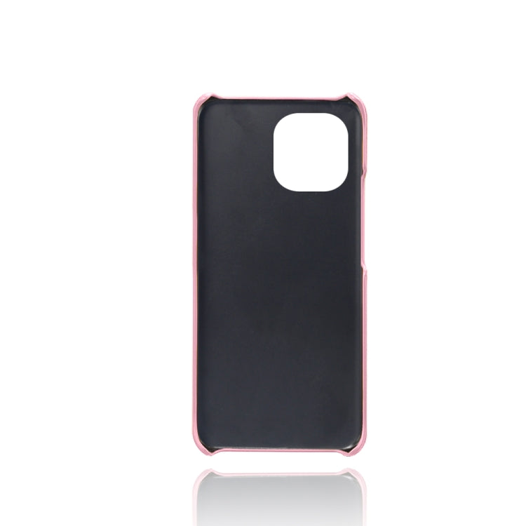 For Xiaomi Mi 11 Calf Texture PC + PU Leather Back Cover Shockproof Case with Dual Card Slots