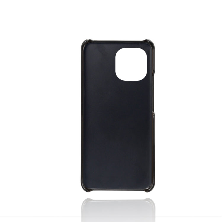 For Xiaomi Mi 11 Calf Texture PC + PU Leather Back Cover Shockproof Case with Dual Card Slots