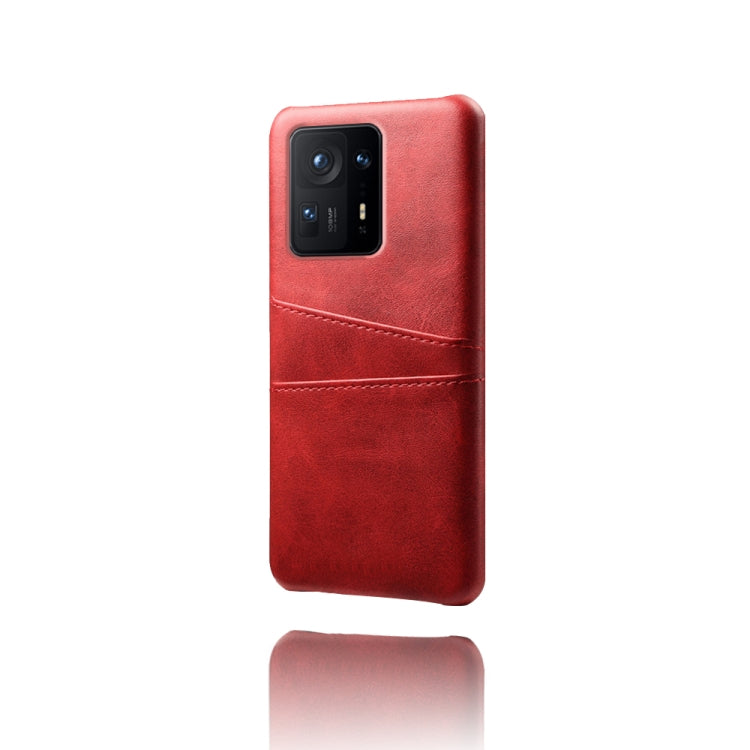 For Xiaomi Mi Mix 4 5G Calf Texture PC + PU Leather Back Cover Shockproof Case with Dual Card Slots