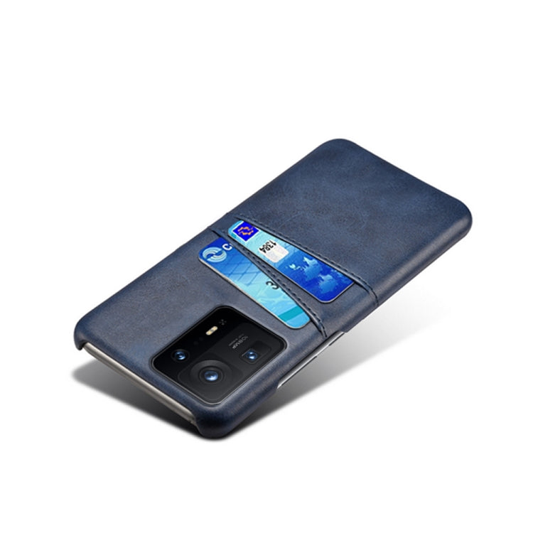 For Xiaomi Mi Mix 4 5G Calf Texture PC + PU Leather Back Cover Shockproof Case with Dual Card Slots