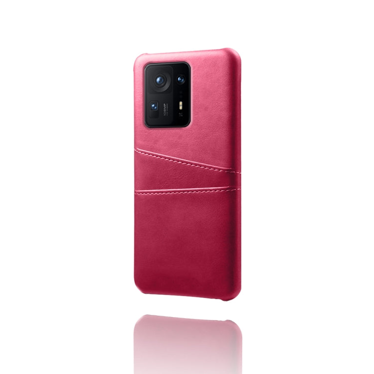 For Xiaomi Mi Mix 4 5G Calf Texture PC + PU Leather Back Cover Shockproof Case with Dual Card Slots