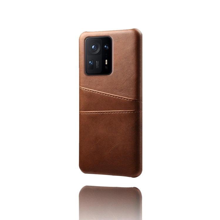 For Xiaomi Mi Mix 4 5G Calf Texture PC + PU Leather Back Cover Shockproof Case with Dual Card Slots