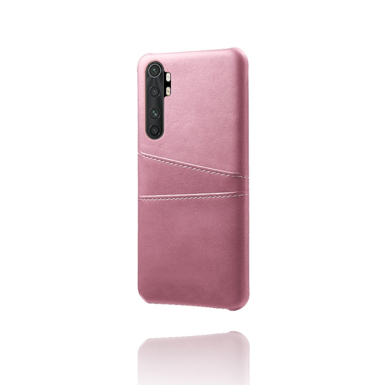 For Xiaomi Mi Note 10 Lite Calf Texture PC + PU Leather Back Cover Shockproof Case with Dual Card Slots