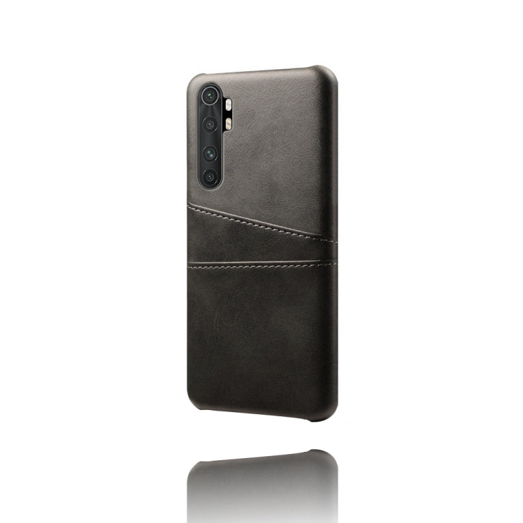 For Xiaomi Mi Note 10 Lite Calf Texture PC + PU Leather Back Cover Shockproof Case with Dual Card Slots