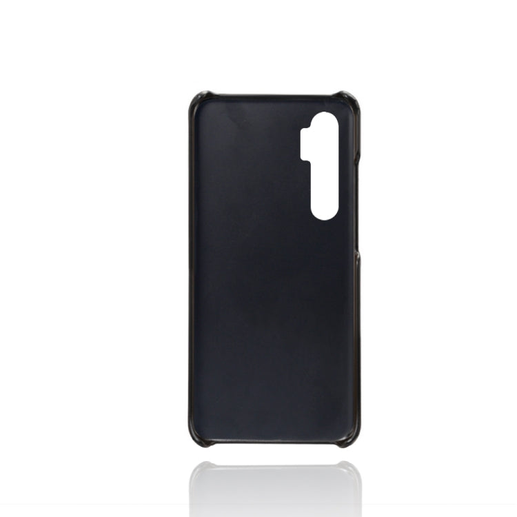 For Xiaomi Mi Note 10 Lite Calf Texture PC + PU Leather Back Cover Shockproof Case with Dual Card Slots