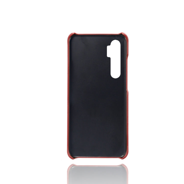For Xiaomi Mi Note 10 Lite Calf Texture PC + PU Leather Back Cover Shockproof Case with Dual Card Slots