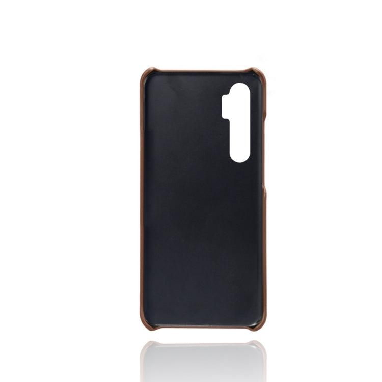 For Xiaomi Mi Note 10 Lite Calf Texture PC + PU Leather Back Cover Shockproof Case with Dual Card Slots