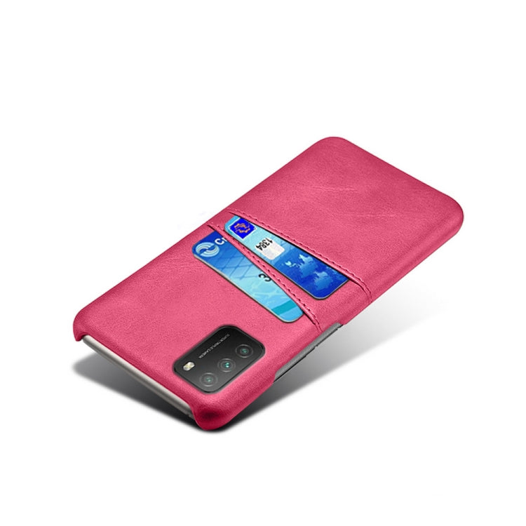 For Xiaomi Poco M3 Calf Texture PC + PU Leather Back Cover Shockproof Case with Dual Card Slots