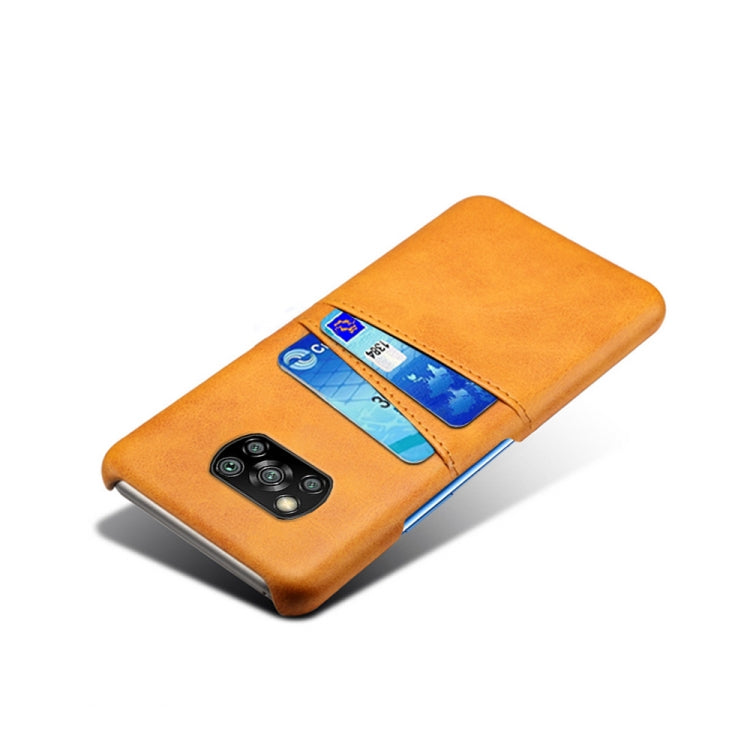 For Xiaomi Poco X3 Calf Texture PC + PU Leather Back Cover Shockproof Case with Dual Card Slots