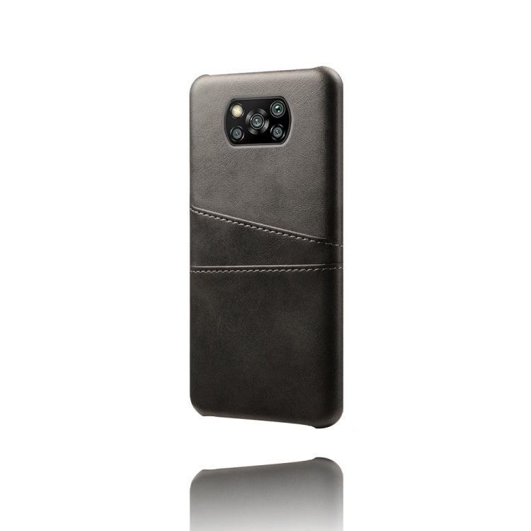 For Xiaomi Poco X3 Calf Texture PC + PU Leather Back Cover Shockproof Case with Dual Card Slots