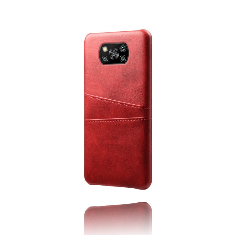 For Xiaomi Poco X3 Calf Texture PC + PU Leather Back Cover Shockproof Case with Dual Card Slots