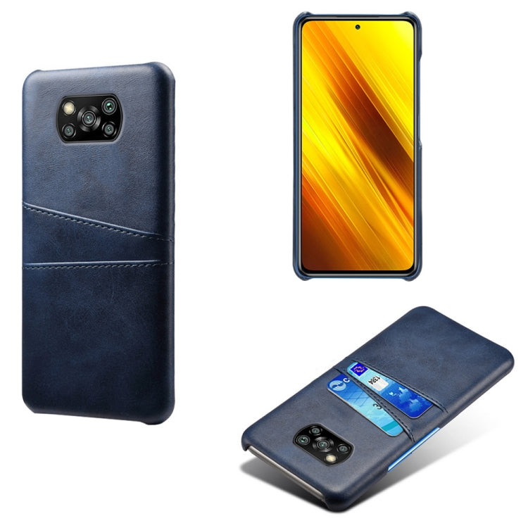 For Xiaomi Poco X3 Calf Texture PC + PU Leather Back Cover Shockproof Case with Dual Card Slots