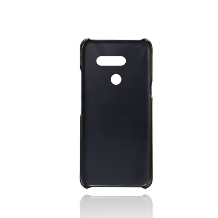 For LG G8 ThinQ Calf Texture PC + PU Leather Back Cover Shockproof Case with Dual Card Slots