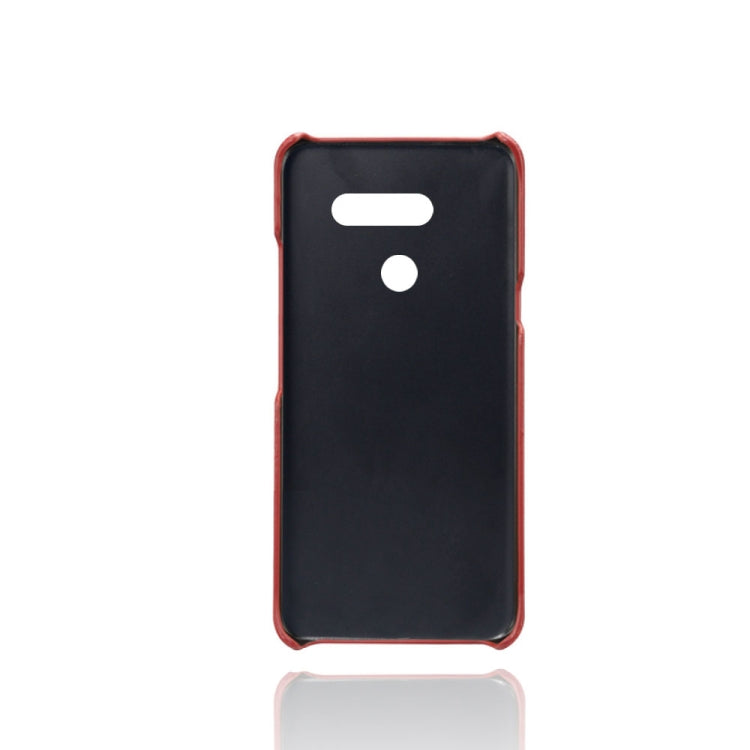 For LG G8 ThinQ Calf Texture PC + PU Leather Back Cover Shockproof Case with Dual Card Slots