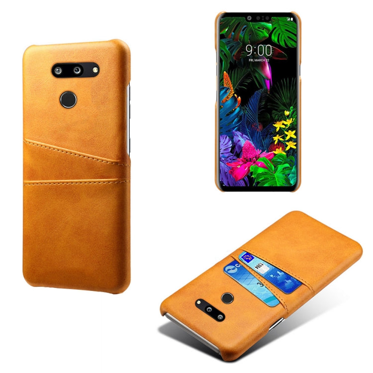 For LG G8 ThinQ Calf Texture PC + PU Leather Back Cover Shockproof Case with Dual Card Slots