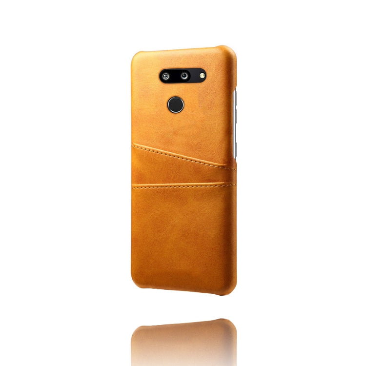For LG G8 ThinQ Calf Texture PC + PU Leather Back Cover Shockproof Case with Dual Card Slots