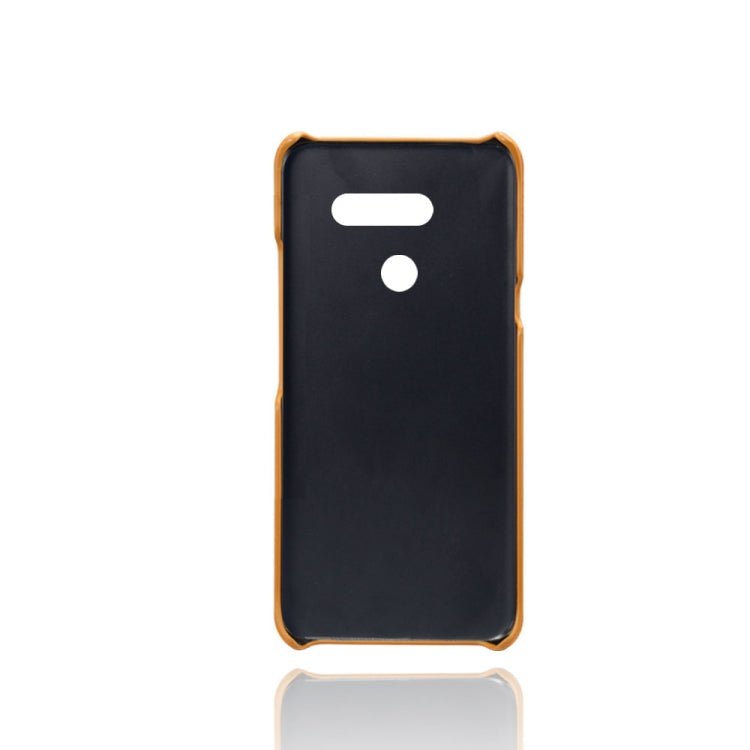 For LG G8 ThinQ Calf Texture PC + PU Leather Back Cover Shockproof Case with Dual Card Slots