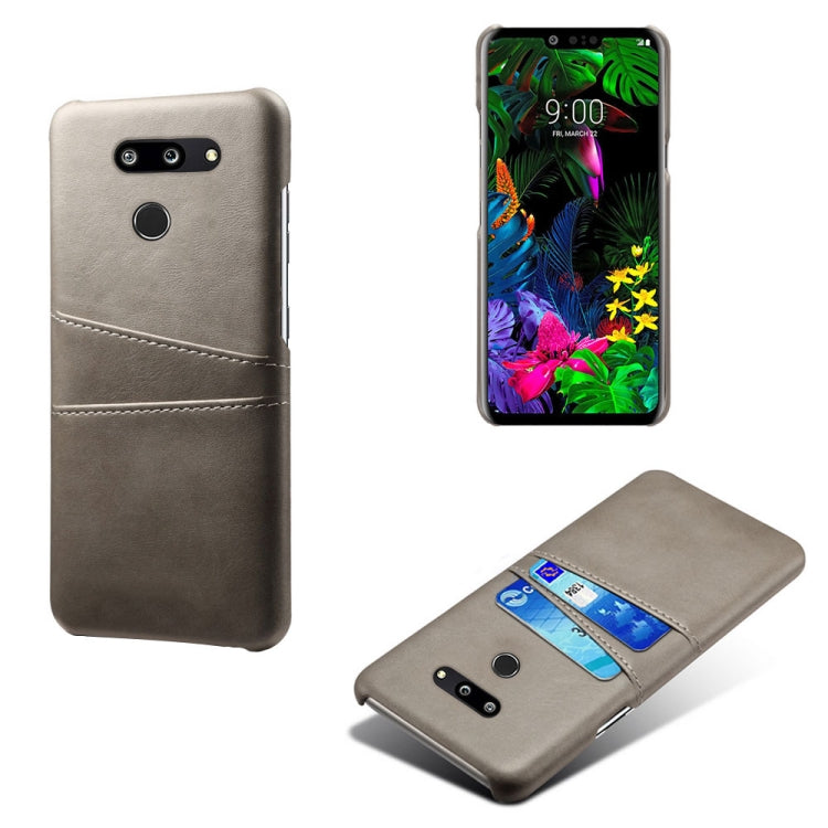 For LG G8 ThinQ Calf Texture PC + PU Leather Back Cover Shockproof Case with Dual Card Slots