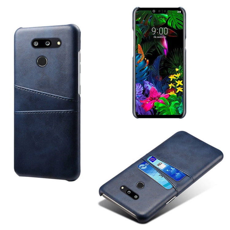 For LG G8 ThinQ Calf Texture PC + PU Leather Back Cover Shockproof Case with Dual Card Slots