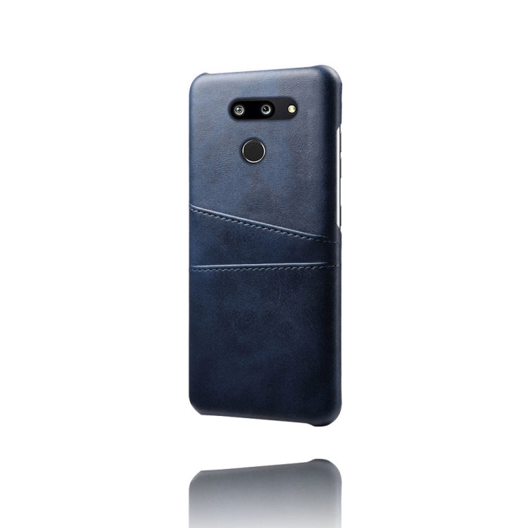 For LG G8 ThinQ Calf Texture PC + PU Leather Back Cover Shockproof Case with Dual Card Slots