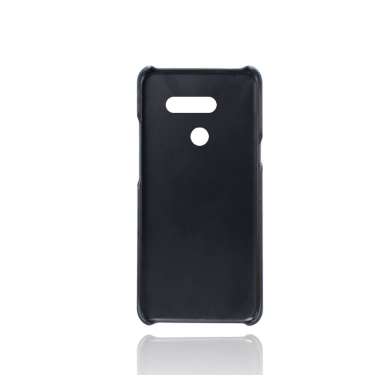 For LG G8 ThinQ Calf Texture PC + PU Leather Back Cover Shockproof Case with Dual Card Slots