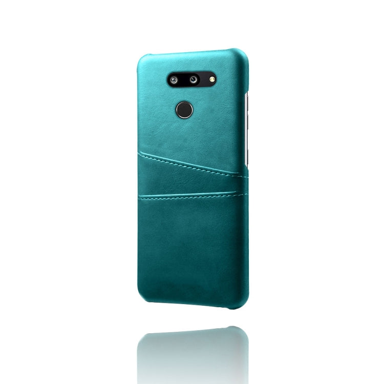 For LG G8 ThinQ Calf Texture PC + PU Leather Back Cover Shockproof Case with Dual Card Slots