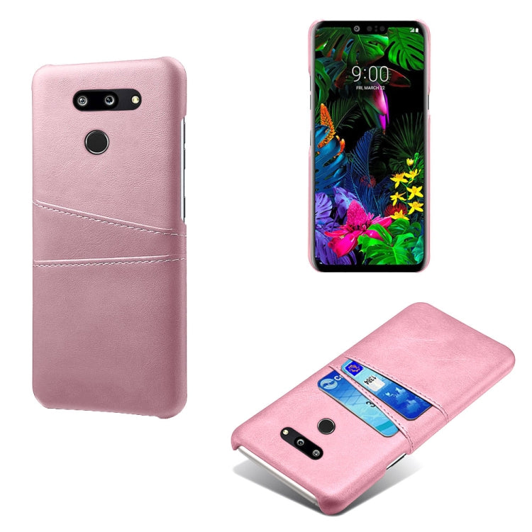 For LG G8 ThinQ Calf Texture PC + PU Leather Back Cover Shockproof Case with Dual Card Slots